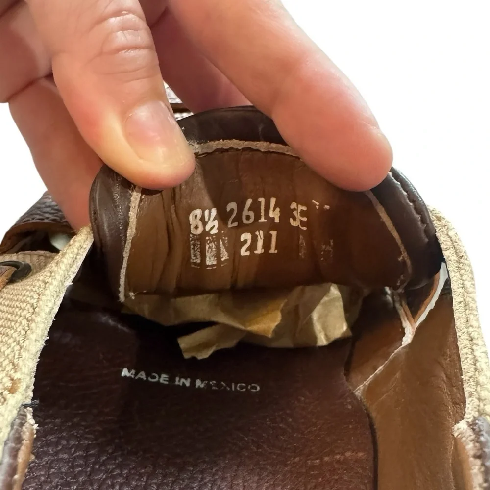 NWOT Hitchcock Men's Brown and Tan Slip-On Loafers, Fisherman Shoes